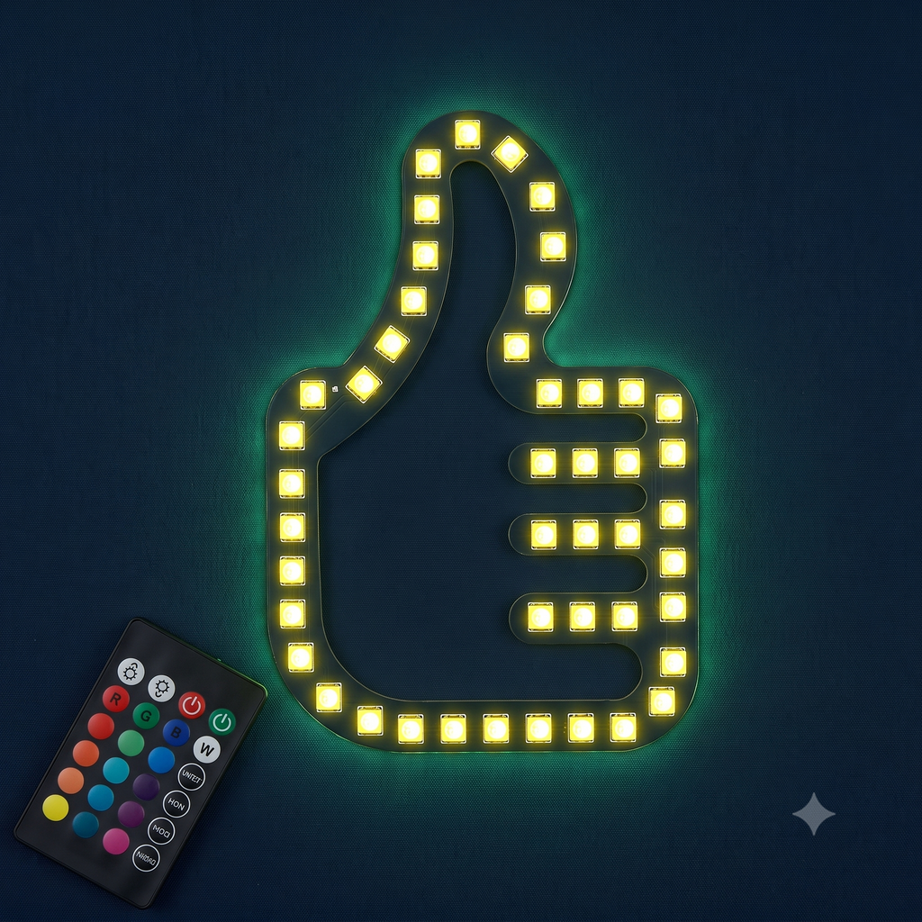 Joinha LED — Luz de Gratidão para o seu Carro