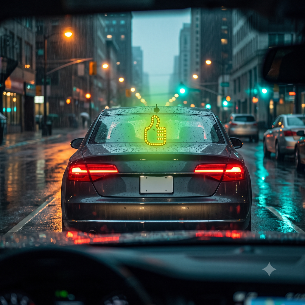 Joinha LED — Luz de Gratidão para o seu Carro