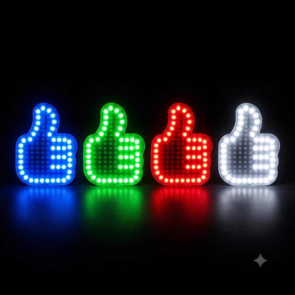 Joinha LED — Luz de Gratidão para o seu Carro